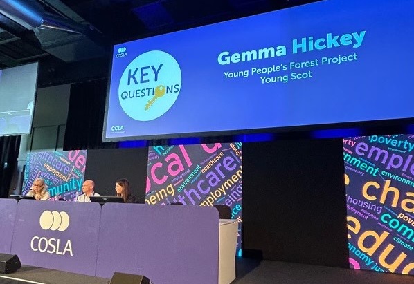 Gemma Hickey was panellist at a COSLA conference workshop on ‘how can councils support the transition to net zero’ in September 2024, through Young Scot.